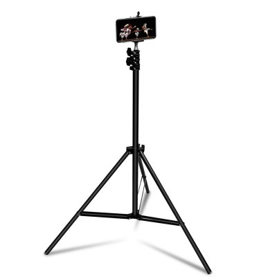 LINQ Tr&eacute;pied Smartphone et Appareil Photo Ajustable de 72 cm &agrave; 210 cm L&eacute;ger  Noir