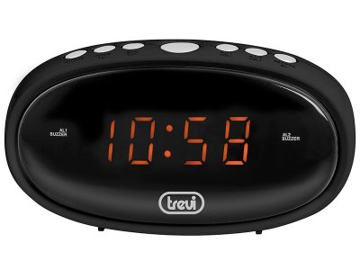 TREVI  EC 880&nbsp;Horloge num&eacute;rique avec r&eacute;veil, Noir, 13.5&nbsp;x 6.5&nbsp;x 5&nbsp;cm