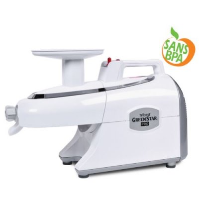 TRIBEST  Greenstar Elite Pro Extracteur de jus, Acier INOX, Blanc