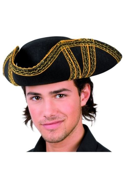 BOLAND Tricorne Noir Galonne Adulte Assorti - Noir - Taille Unique