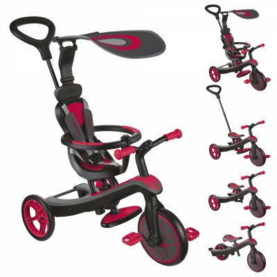 GLOBBER Tricycle  Trike Explorer 4 en 1 Rouge