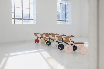 BANWOOD Tricycle vintage en m&eacute;tal bleu marine