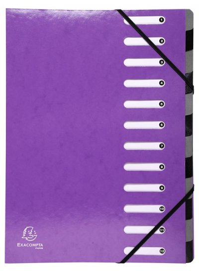 EXACOMPTA Trieur 12 compartiments  Iderama A4 Violet