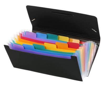 VIQUEL Trieur &agrave; 12 compartiments en format ch&egrave;que  Rainbow Class Noir