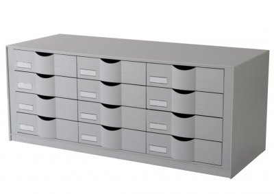 PAPERFLOW Trieur A 12 Tiroirs Gris/gris Pour Armoire