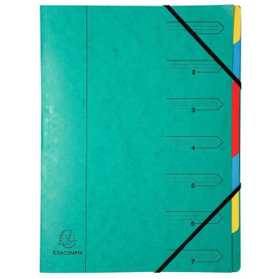 EXACOMPTA Trieur agrafe avec elastiques 7 compartiments  54073e