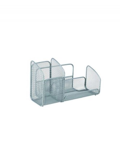ALBA Trieur  - en m&eacute;tal - 3 compartiments - L21 x H12,5 x P10 cm - gris