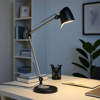 DEFIBRICO Trio-Leuchten 527690132 Rado Lampe de Table, M&eacute;tal, Integriert, 5 W, Noir/Gris, 38 x 16.7 x 70 cm