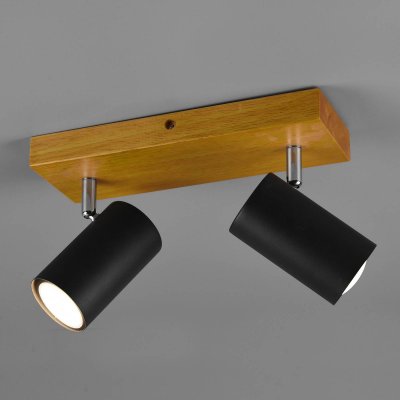 TRIO LIGHTING  Plafonnier avec spots Marley, noir mat, 2&nbsp;lampes