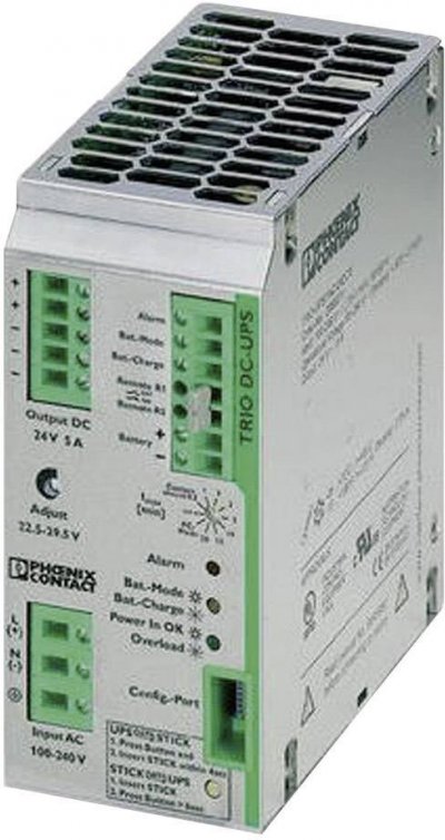 PHOENIX CONTACT TRIO-UPS/1AC/24DC/ 5 Onduleur (ASI) industriel - Installation (rail DIN)