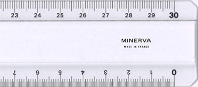 GENERIQUE Triple decimetre 2 biseautee transparent gx32 Minerva