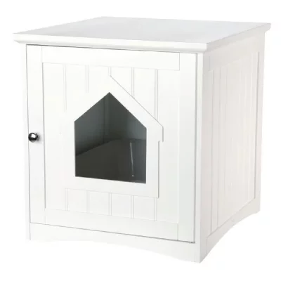 TRIXIE  - Cabine de toilette, en mdf 49 &times; 51 &times; 51 cm, blanc