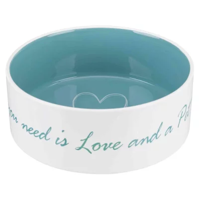 TRIXIE  Ceramic With Heart 20 Cm Bowl Blanc,Bleu 1.4 L