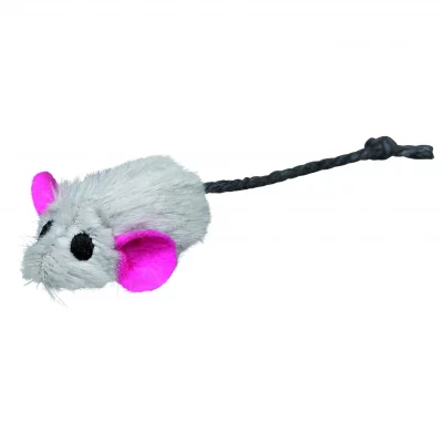 TRIXIE  Chat Boutic - Set de 6 souris peluche avec herbe &agrave; chat - 5 cm,