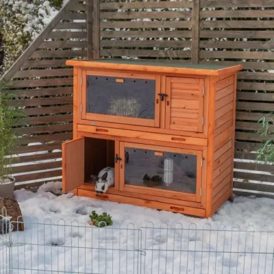 TRIXIE  - Clapier Natura 2 en 1 avec isolation thermique 116x113x65cm