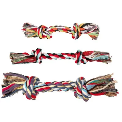 TRIXIE  - Corde &agrave; n&acute;ud en coton Denta Fun Longueur 40 cm