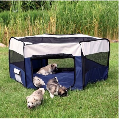 TRIXIE  Enclos pour lapins/chiots &oslash; 130 &times; 55 cm bleu/gris