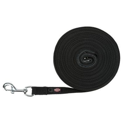 TRIXIE  Laisse a pister sangle plate 15m - 20mm - Noir - Pour chien