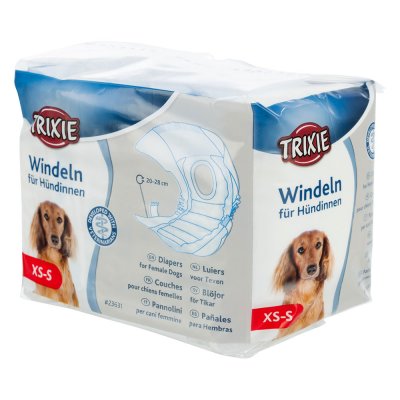 TRIXIE  Lot de 12 couches pour chienne - Tour de taille : 20-28 cm.
