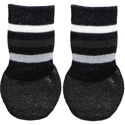 TRIXIE  Lot de 2 Chaussettes antid&eacute;rapant - XL - Noir - Pour chien