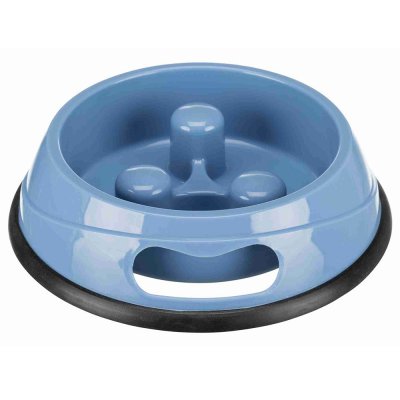 TRIXIE  Plastic Feeder Eat Slowly 20 Cm Bowl Bleu 0.45 L