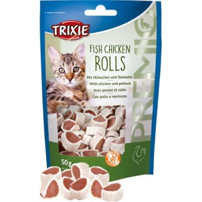 TRIXIE  Premio Fish Chicken Rolls Snacks 50g Blanc