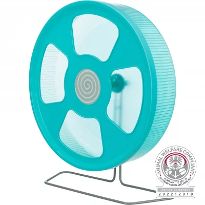 Trixie - Roue d'exercice, pied/fix. vis, d&egrave;gues, plastique &oslash; 33 cm
