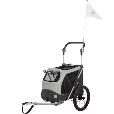 TRIXIE  Roulotte de V&eacute;lo Pliable Rapidement Gris 74 x 95 x 103/143 cm
