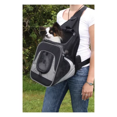 TRIXIE  - Sac ventral Savina en nylon noir et gris Friends On Tour