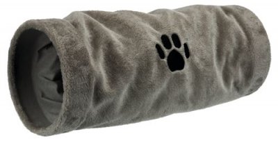 TRIXIE  Tunnel de jeu - Peluche - &Oslash; 22 x 60 cm - Gris - Pour chat