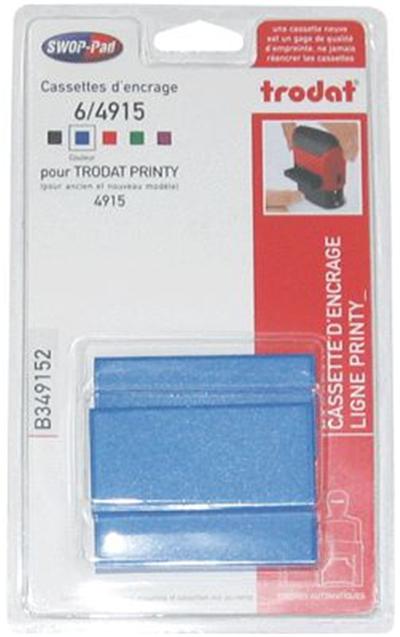 TRODAT  - Cassette Ref 6/4915 Encre Bleu - Blister De 3