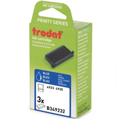TRODAT  - Cassette Ref 6/4923 Encre Bleu - Blister De 3