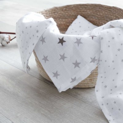 TROIS KILOS SEPT  Lot De 6 Langes - 70x70cm - Etoiles