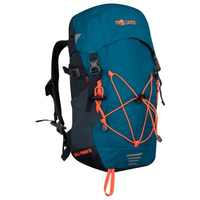 TROLLKIDS  Fjell Trekker - Sac &agrave; dos randonn&eacute;e enfant Atlantic Blue / Dark Navy / Glow Orange 15 L