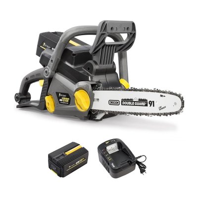 GT ELEC Tron&ccedil;onneuse sans fil &agrave; batterie, 40 v, guide 12 pouces,  + batterie 4 ah + chargeur