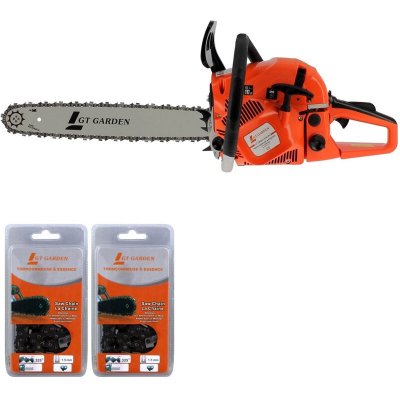 GT GARDEN Tron&ccedil;onneuse thermique 62 cm3, 3.5 CV, guide 45 cm, 2 cha&icirc;nes