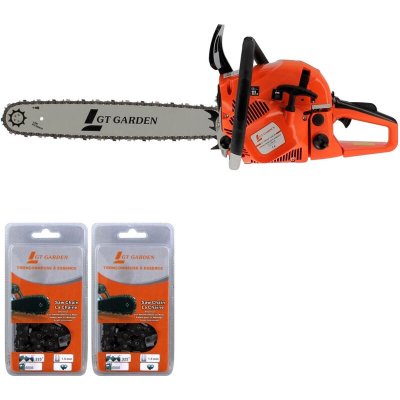 GT GARDEN Tron&ccedil;onneuse thermique 62 cm3, 3. 5 cv, guide 50 cm, 2 cha&icirc;nes