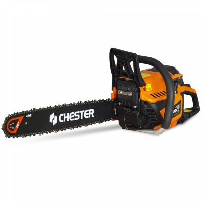 CHESTER Tron&ccedil;onneuse Thermique 65 Cm&sup3; - Guide 50cm - 2 Cha&icirc;nes - 