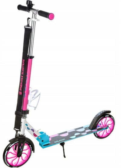  trottinette grande roue led galaxia 200mm raven adulte mixte noir 