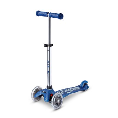 MICRO Trottinette  mobility &agrave; trois roues bleu glitter led mmd219 MMD219 