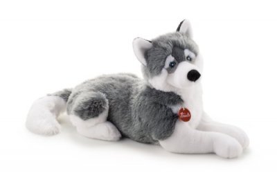 TRUDI  chien Peluches Huskey 60 cm gris / blanc