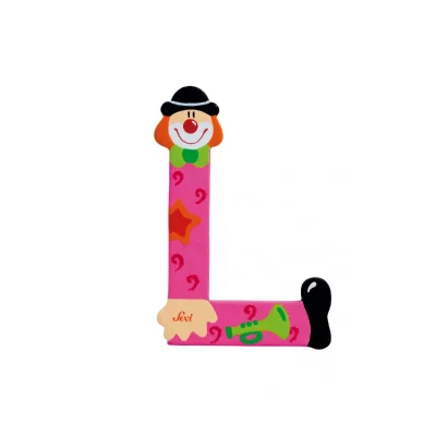 SEVI Trudi  - 181748 - Lettre D&eacute;co Bois - Lettre Clown L - Coloris Al&eacute;atoire