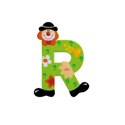 SEVI Trudi  - 181754 - Lettre D&eacute;co Bois - Lettre Clown R