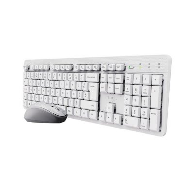 TRUST  Ody II Wireless clavier Souris incluse maison/bureau RF sans fil AZERTY Fran&ccedil;ais Blanc