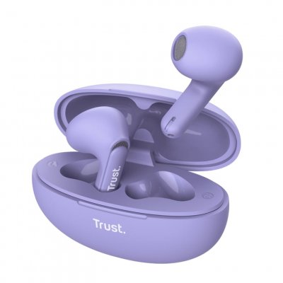 TRUST  Yavi ENC Casque Bluetooth avec &eacute;tui de chargement/Violet