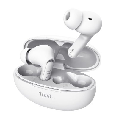 TRUST  Yavi ENC V1.0 Casque Bluetooth avec &eacute;tui de chargement Blanc