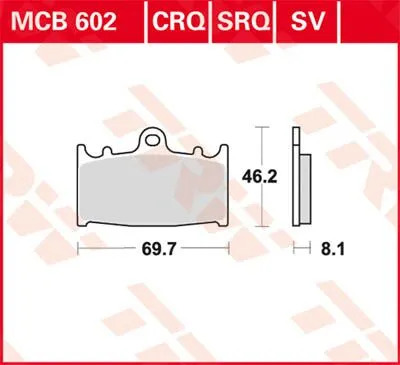 TRW  Plaquettes de frein, et m&acirc;choires moto, MCB602SV Sinter street