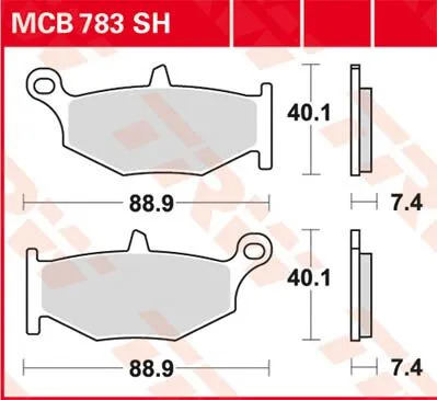 TRW  Plaquettes de frein, et m&acirc;choires moto, MCB783SH Sinter street