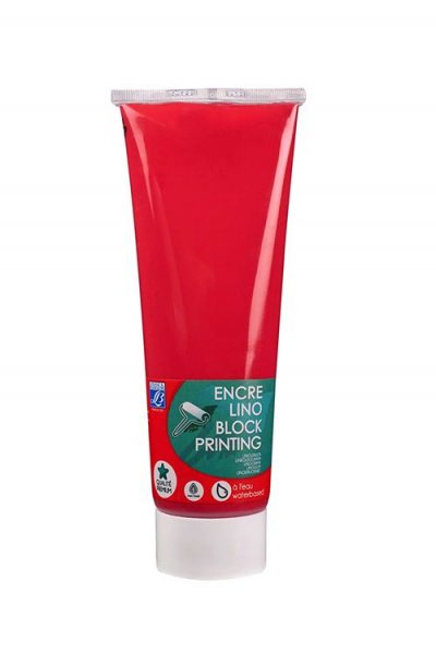 LEFRANC BOURGEOIS Tube de 250 ml d'encre pour la linogravure, Rouge primaire