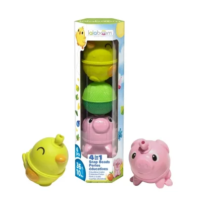 LALABOOM Tube de perles educatives poussin animaux de la ferme bl312 BL312